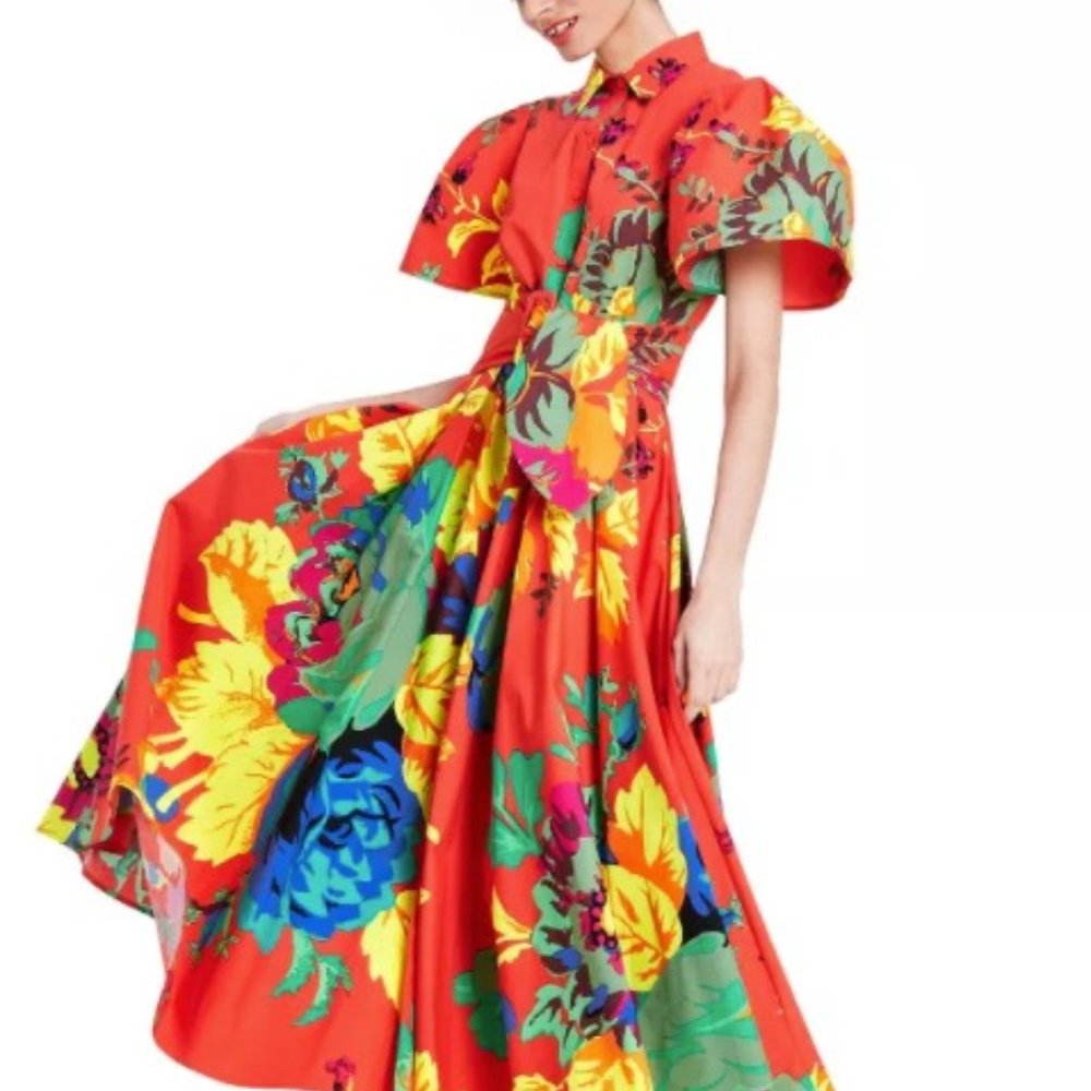 Floral Puff Sleeve - Christopher John Rogers NWT